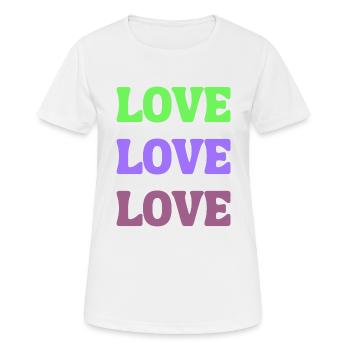 Love Love Love - Frauen T-Shirt atmungsaktiv - Weiß - Vorne - AI Model Female 172 dark (172cm)