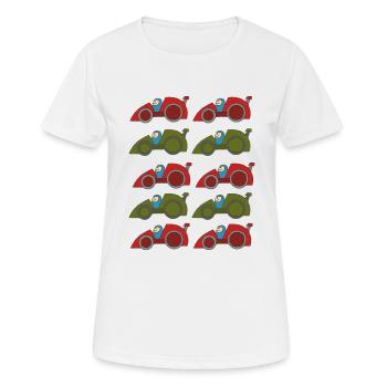 autorennen 3 - Frauen T-Shirt atmungsaktiv - Weiß - Vorne - AI Model Female 172 dark (172cm)