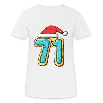 71 Number Christmas Cookie - Women's Breathable T-Shirt - white - Front - AI Model Female 172 dark (172cm)