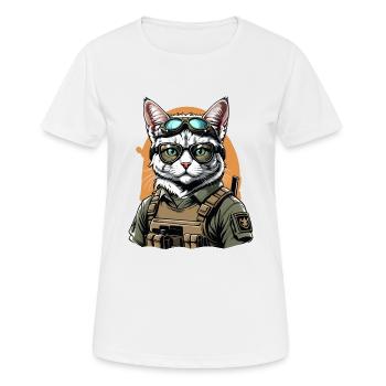 Chat Airsoft Chat Chat Jouant Airsoft Cadeau Militaire - T-shirt respirant Femme - blanc - Devant - AI Model Female 172 dark (172cm)
