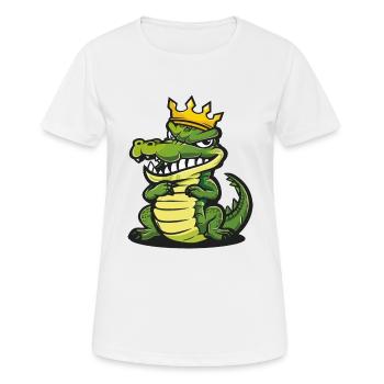Alligator Cartoon Couronne - T-shirt respirant Femme - blanc - Devant - AI Model Female 172 dark (172cm)