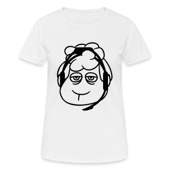 mouton gamer casque centre d’appels nerd triste jeu - T-shirt respirant Femme - blanc - Devant - AI Model Female 172 dark (172cm)