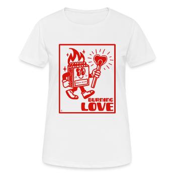 Burning Love- Design Rétro Romantique - T-shirt respirant Femme - blanc - Devant - AI Model Female 172 dark (172cm)