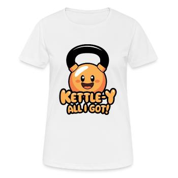 Bouilloire-Y Tout ce que j’ai - T-shirt respirant Femme - blanc - Devant - AI Model Female 172 dark (172cm)