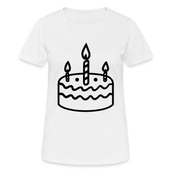 Gateau d'anniversaire - T-shirt respirant Femme - blanc - Devant - AI Model Female 172 dark (172cm)