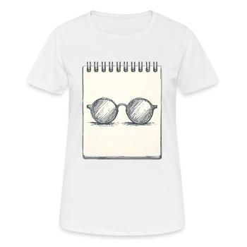 Zeichnung einer Brille - Frauen T-Shirt atmungsaktiv - Weiß - Vorne - AI Model Female 172 dark (172cm)