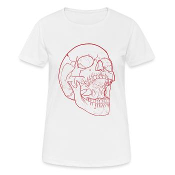 Silent Fall - Crâne en rouge - T-shirt respirant Femme - blanc - Devant - AI Model Female 172 dark (172cm)