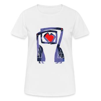 tourtereaux - T-shirt respirant Femme - blanc - Devant - AI Model Female 172 dark (172cm)