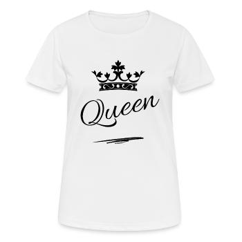 Couronne avec lettrage Queen-black - T-shirt respirant Femme - blanc - Devant - AI Model Female 172 dark (172cm)