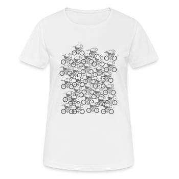 bike bike bike bikes cycling cycling club - Women's Breathable T-Shirt - white - Front - AI Model Female 172 dark (172cm)