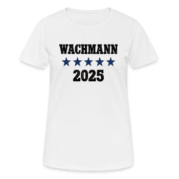 Wachmann 2025 Beruf Wachdienst Sicherheitsdienst - Frauen T-Shirt atmungsaktiv - Weiß - Vorne - AI Model Female 172 dark (172cm)
