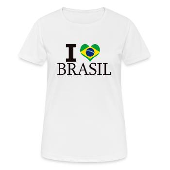 I LOVE BRASIL BRAZIL HEART BRASILIA RIO GIFT - Women's Breathable T-Shirt - white - Front - AI Model Female 172 dark (172cm)