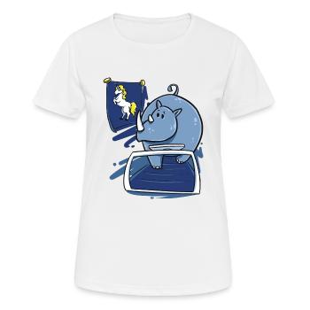 Rhino rhinoceros unicorn funny Christmas gift - Women's Breathable T-Shirt - white - Front - AI Model Female 172 dark (172cm)