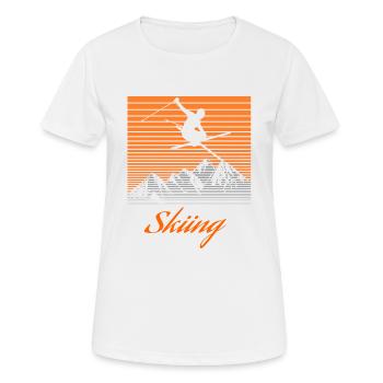 skier - Women's Breathable T-Shirt - white - Front - AI Model Female 172 dark (172cm)