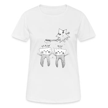 Gesunde Zähne - Frauen T-Shirt atmungsaktiv - Weiß - Vorne - AI Model Female 172 dark (172cm)