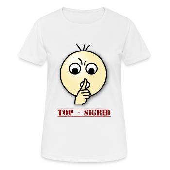 TOP Sigrid - Frauen T-Shirt atmungsaktiv - Weiß - Vorne - AI Model Female 172 dark (172cm)