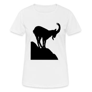 Capricorn on mountain. Vector black - Women's Breathable T-Shirt - white - Front - AI Model Female 172 dark (172cm)