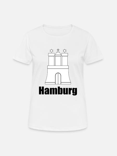 Hamburg - Frauen T-Shirt atmungsaktiv - Weiß