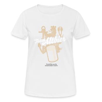 Düsseldorf T-Shirt Team Altbier - Frauen T-Shirt atmungsaktiv - Weiß - Vorne - AI Model Female 172 dark (172cm)