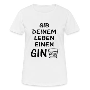 Gin - Frauen T-Shirt atmungsaktiv - Weiß - Vorne - AI Model Female 172 dark (172cm)