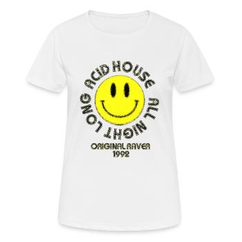 Original Raver Acid House - Frauen T-Shirt atmungsaktiv - Weiß - Vorne - AI Model Female 172 dark (172cm)