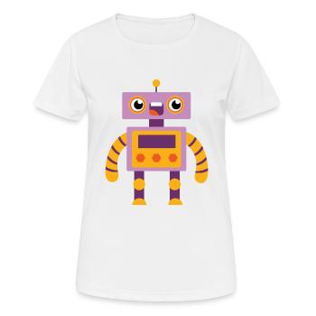 robot - T-shirt respirant Femme - blanc - Devant - AI Model Female 172 dark (172cm)