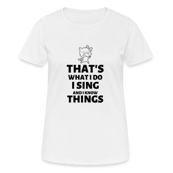 Sing- Sing a Song - kittens, funny cats- Funny - Women's Breathable T-Shirt - white - Front - AI Model Female 172 dark (172cm)