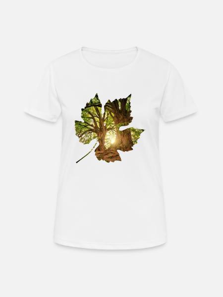 wald 24 im blatt - Frauen T-Shirt atmungsaktiv - Weiß