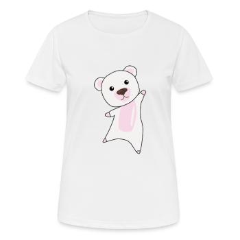 Ours polaire mignon cadeau ours en peluche pour les enfants - T-shirt respirant Femme - blanc - Devant - AI Model Female 172 dark (172cm)