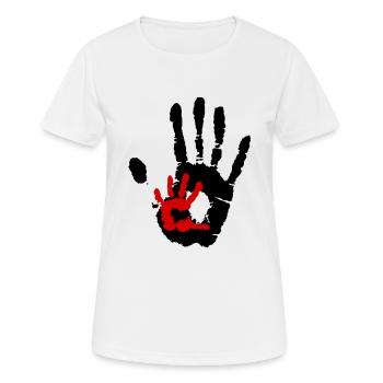 Handprint petit et grand - mains - main - famili - T-shirt respirant Femme - blanc - Devant - AI Model Female 172 dark (172cm)