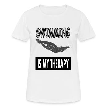J'apprends à nager des dictons de natation - T-shirt respirant Femme - blanc - Devant - AI Model Female 172 dark (172cm)