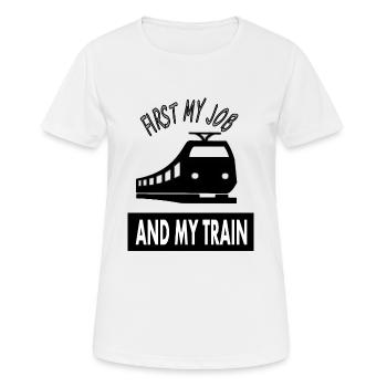 Conducteur de train conduite de train conducteur de train disant conducteur de train - T-shirt respirant Femme - blanc - Devant - AI Model Female 172 dark (172cm)