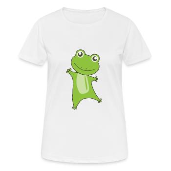 Frosch lustige Tiere süß grüne Frösche für Kinder - Frauen T-Shirt atmungsaktiv - Weiß - Vorne - AI Model Female 172 dark (172cm)