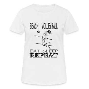 Les joueurs de beach-volley jouent au beach-volley - T-shirt respirant Femme - blanc - Devant - AI Model Female 172 dark (172cm)