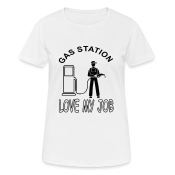 ich bin Tankwart cooler Spruch Tankstelle Geschenk - Frauen T-Shirt atmungsaktiv - Weiß - Vorne - AI Model Female 172 dark (172cm)