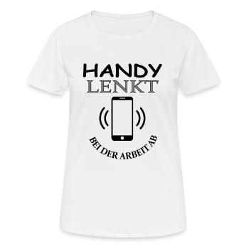 Handy Spruch Handy tippen telefonieren Geschenk - Frauen T-Shirt atmungsaktiv - Weiß - Vorne - AI Model Female 172 dark (172cm)