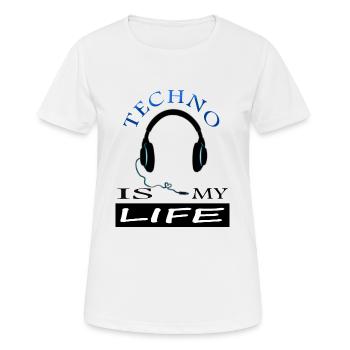 La musique techno est mon cadeau de musique techno de vie - T-shirt respirant Femme - blanc - Devant - AI Model Female 172 dark (172cm)