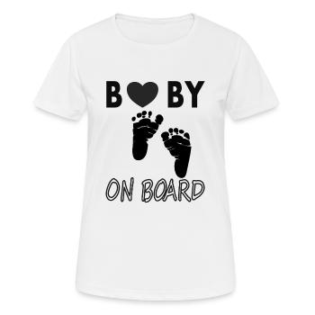 Bébé à l’board Bébé Ventre de bébé Proverbes de bébé - T-shirt respirant Femme - blanc - Devant - AI Model Female 172 dark (172cm)