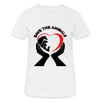 Protection des animaux Amis des animaux Amour des animaux Animaux Animaux Animaux - T-shirt respirant Femme - blanc - Devant - AI Model Female 172 dark (172cm)