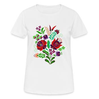 ungarische blumen, blumen, paprika. chilli,ungarn - Frauen T-Shirt atmungsaktiv - Weiß - Vorne - AI Model Female 172 dark (172cm)