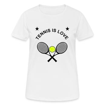 Tennis ist Liebe Tennisschläger tennis-match - Frauen T-Shirt atmungsaktiv - Weiß - Vorne - AI Model Female 172 dark (172cm)