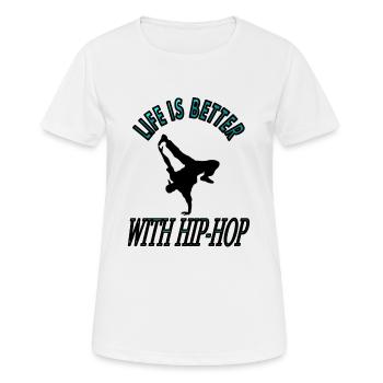Hip-Hop Music Hip-Hop Dancer Hip-Hop Dancer Hop - Women's Breathable T-Shirt - white - Front - AI Model Female 172 dark (172cm)