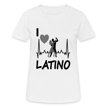 Ich tanze gern Latino Herzschlag Tanzpaar Geschenk - Frauen T-Shirt atmungsaktiv - Weiß - Vorne - AI Model Female 172 dark (172cm)