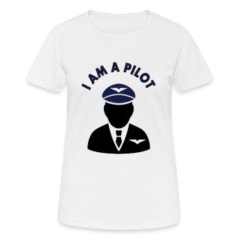Ich bin stolzer Pilot Flugzeug fliegen Geschenk - Frauen T-Shirt atmungsaktiv - Weiß - Vorne - AI Model Female 172 dark (172cm)