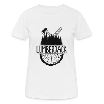 Lumberjack Holzfäller Wald Axt Säge Motorsäge - Frauen T-Shirt atmungsaktiv - Weiß - Vorne - AI Model Female 172 dark (172cm)