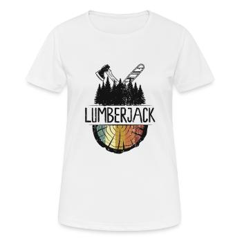 Bûcheron Bûcheron Bois Tronçonneuse Forêt Hachette - T-shirt respirant Femme - blanc - Devant - AI Model Female 172 dark (172cm)