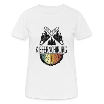Lumberjack Kiefernchirurg Holzfäller Motorsäge - Frauen T-Shirt atmungsaktiv - Weiß - Vorne - AI Model Female 172 dark (172cm)