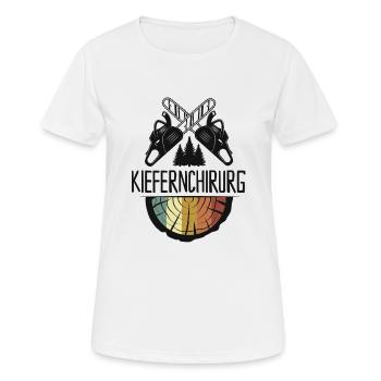 Lumberjack Holzfäller Kettensäge Kiefernchirurg - Frauen T-Shirt atmungsaktiv - Weiß - Vorne - AI Model Female 172 dark (172cm)