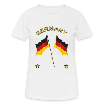 Deutschland Deutscher Deutsche Flagge Geschenkidee - Frauen T-Shirt atmungsaktiv - Weiß - Vorne - AI Model Female 172 dark (172cm)
