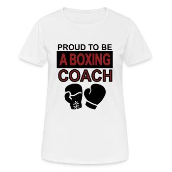 Fier entraîneur de boxe Gants de boxe Poing Poing - T-shirt respirant Femme - blanc - Devant - AI Model Female 172 dark (172cm)